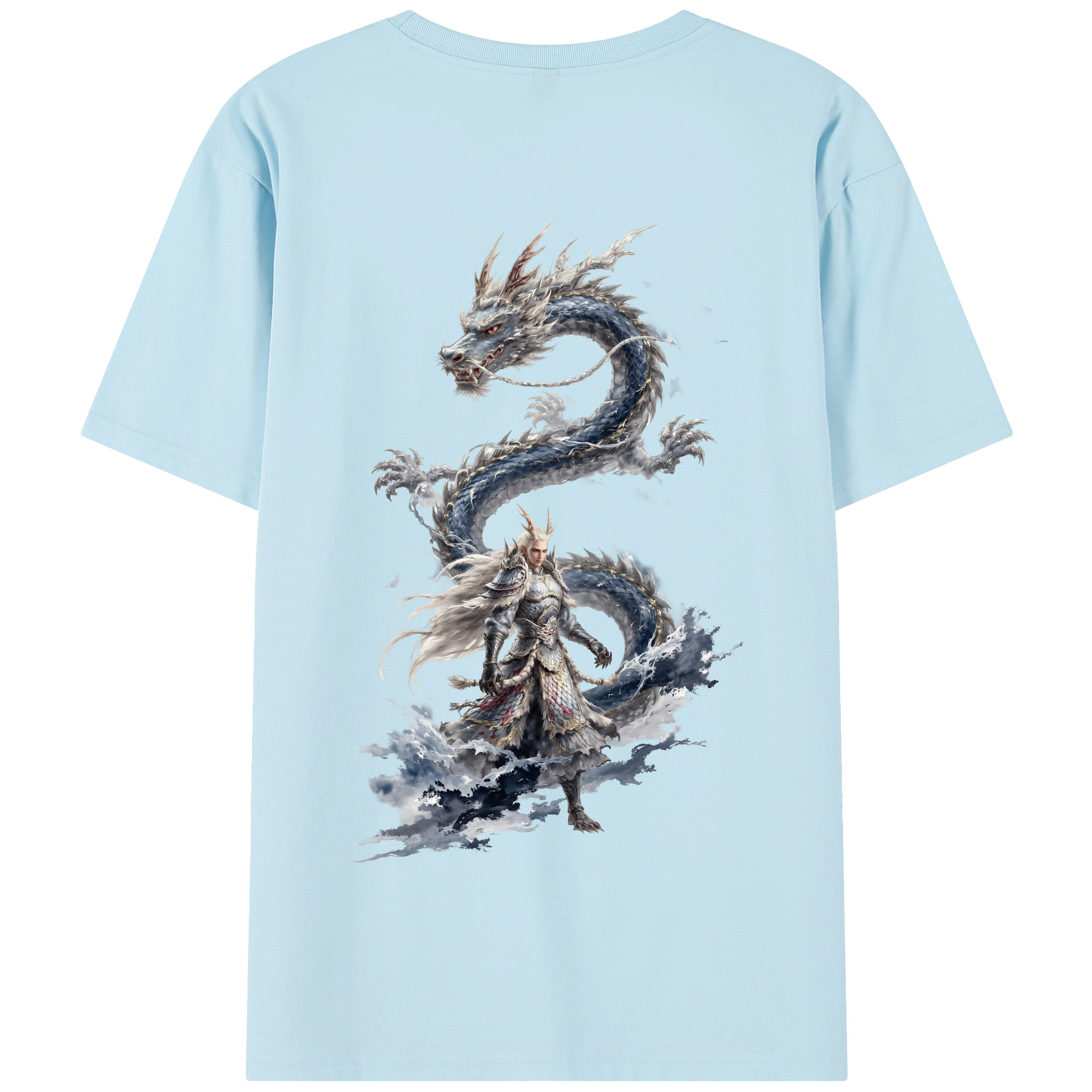 （画像用） Ne Zha 2 ナタ 魔童の大暴れ 綿100％半袖Tシャツ（背面プリント）